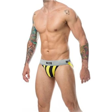 Mob Eroticwear Mob Stripe Classic Jock Yellow