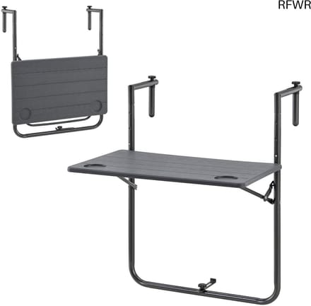 RFWR® Inklapbare Balkontafel 83,5x60x60 cm - Donkergrijs