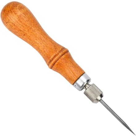 4 in 1 Multifunctional DIY Wood Handle Leather Craft Sewing Awl Hand Stitching Tool orange