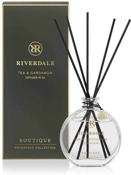 Riverdale - Geurstokjes - Tea & Cardamom - 90 ml - Groen - Subtiele geurverspreiding