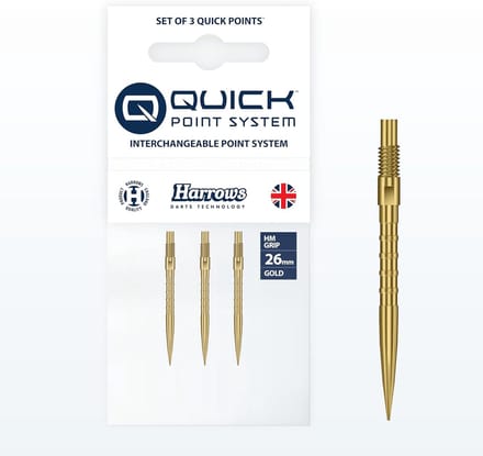 Dartpunten Set - Vingergreep Ringen - Snelle Wissel - No-Break Systeem - 26 mm - Goud