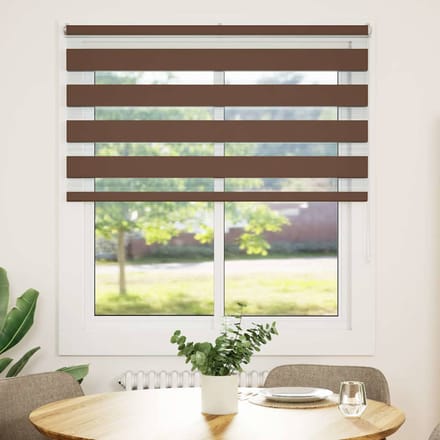 vidaXL - Zebra - rolgordijn - 125x100 - cm - stofbreedte - 120,9cm - polyester - bruin