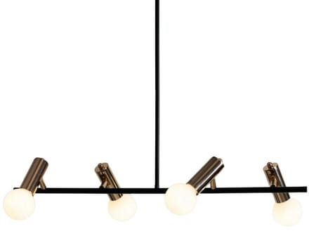 Kosilum - Mady - Hanglamp - Zwart - Metaal en glas