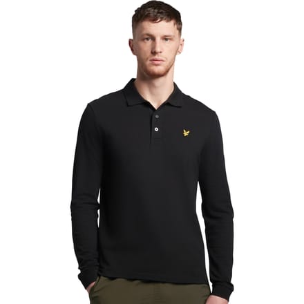 Lyle and Scott Zwarte Longsleeve Polo - Maat S - Heren