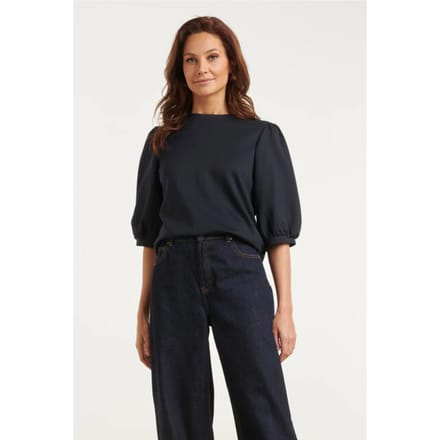 Smashed Lemon Stretch top met pofmouwen |