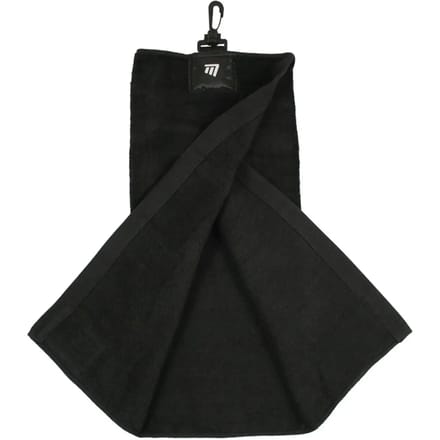 Masters Golf Handdoek - Snel Drogend - Bevestig aan Golftas - Zwart