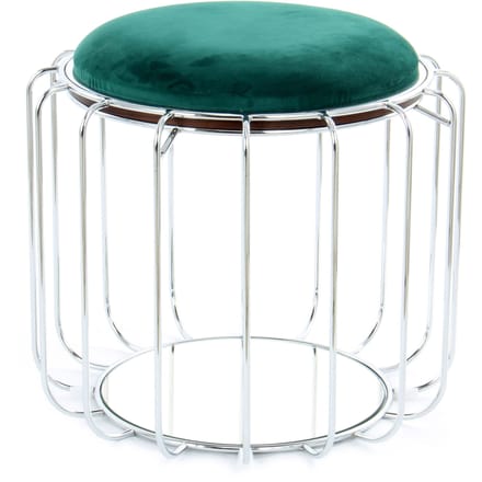 Bijzettafel / Pouf Comfortable 100 Donkergroen / Zilver