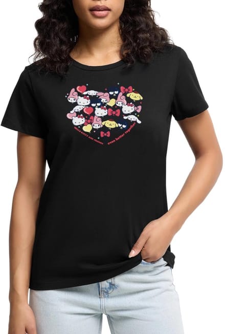 Hello Kitty En Vrienden Ballonnen In Hartvorm Premium T Shirt Dames