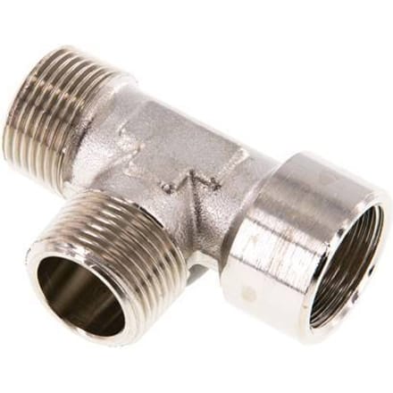 T-koppeling Haaks R3/4" Buitendraad x G3/4" Binnendraad Vernikkeld Messing 16 bar (224.8psi)
