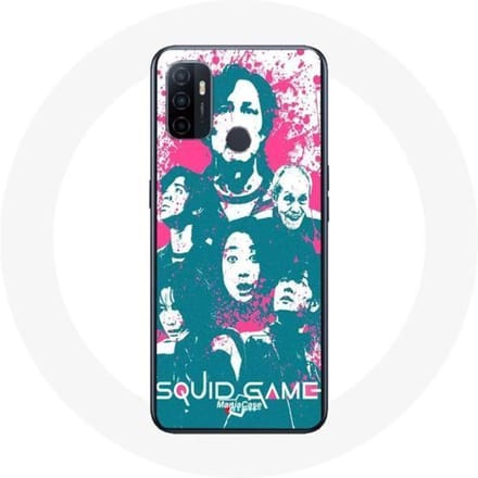 Oppo A53 hoesje Squid Game Poster karakterslogo