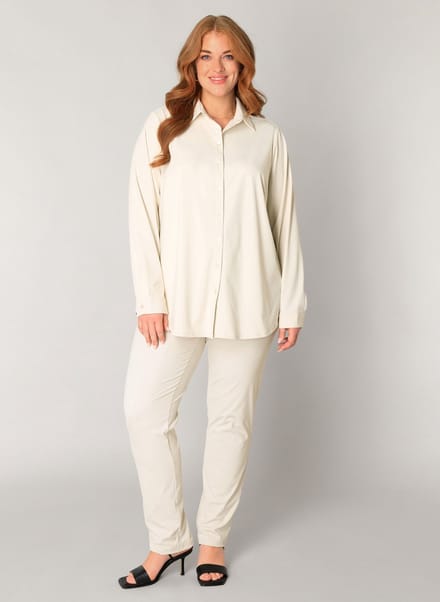 BASE LEVEL CURVY Lara Tops - Sand - maat 5(58/60)