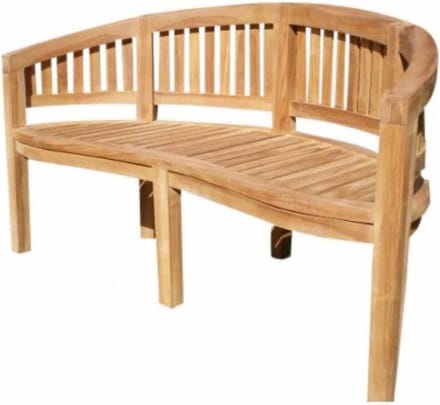 Bananen tuinbank 150 cm rechte rugleuning teak