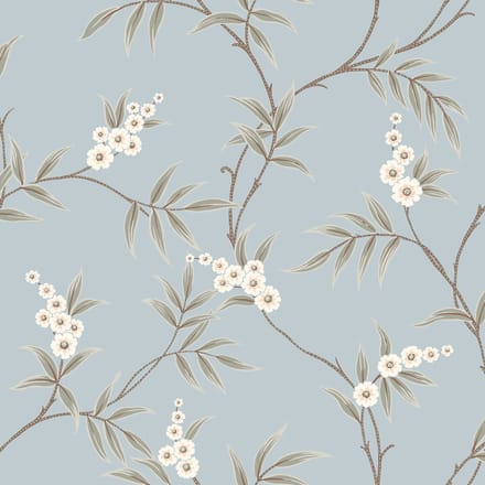 Boråstapeter Vliesbehang 7762 - Adorn - Botanisch Blauw - 53cm x 10.05m