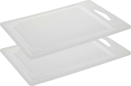 Excellent Houseware snijplank - 2x - wit - kunststof - 30 x 22 cm