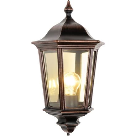 LCD Buitenwandlamp 1165 gegoten aluminium zwart-koper