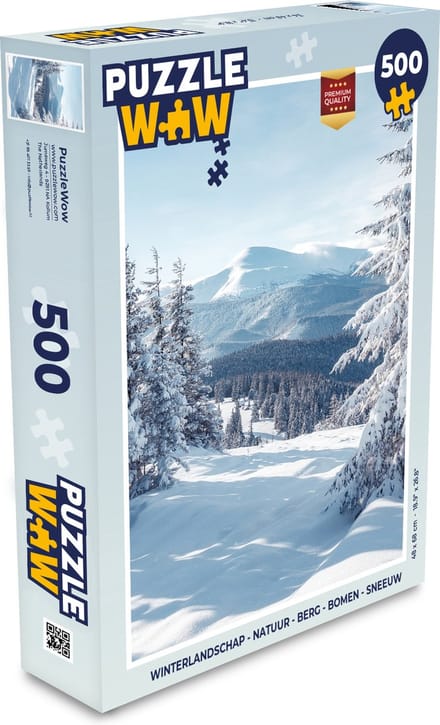 Puzzel Winterlandschap - Natuur - Berg - Bomen - Sneeuw - Legpuzzel - Puzzel 500 stukjes