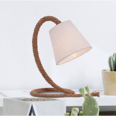 Näve Tafellamp Rope met stoffen kap en natuurlijk touw