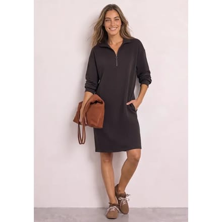 Kniehoge sweaterjurk met ritsdetail