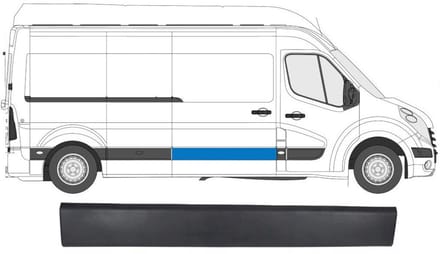 Sierlijst zijlijst schuifdeur voor Renault Master 2010- / Rechts