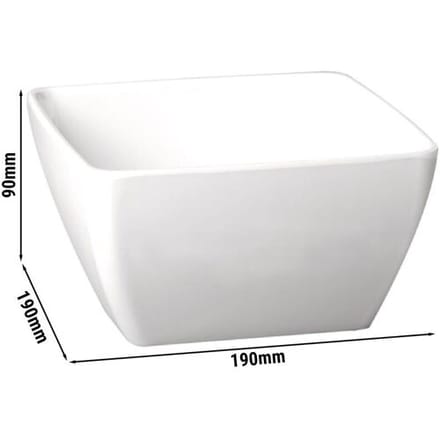 GGM Gastro (6 Stück) Schale - PURE - Melamin - 1,5 Liter - eckig - Weiß