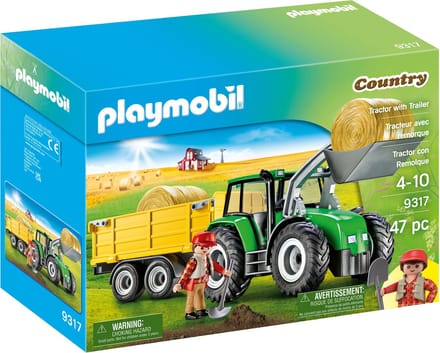 PLAYMOBIL Grote tractor met aanhanger - P-9317 - 47-delig