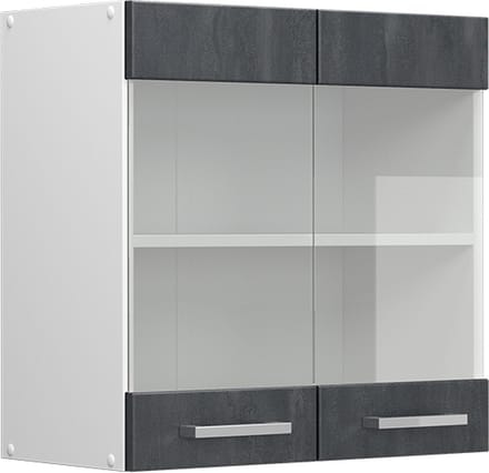 Vicco R-Line Glazen keukenkast – 60 cm Zwart beton