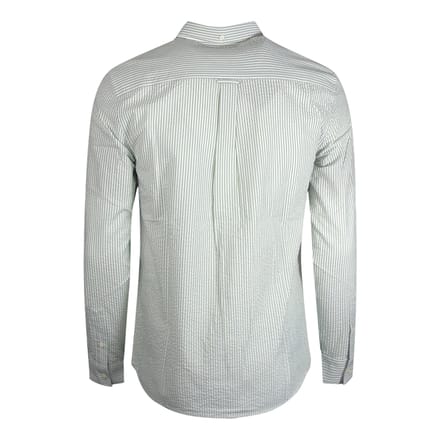 Lyle & Scott Seersucker Strike groen shirt met lange mouwen