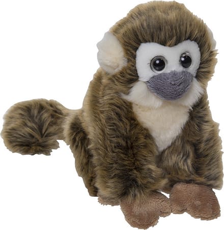 Nature Planet Pluche Squirrel aapje - knuffel aap - 18 cm - oerwoud knuffel thema