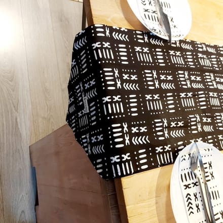 Handmade Table Runner | 160x35cm | African Print "Mudcloth" Bogolan Inspired Print Table Runner Made from 100% African Print Fabric |