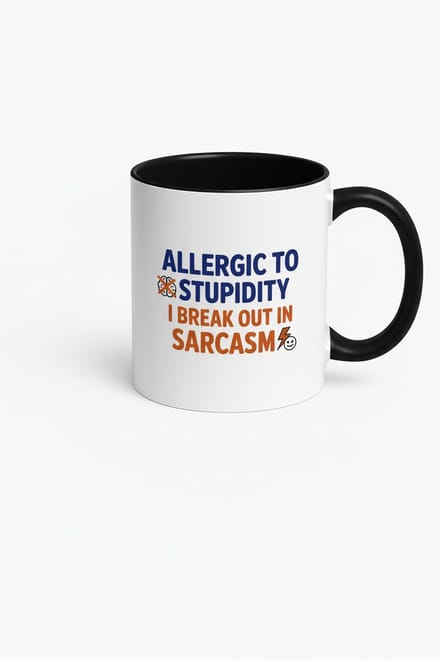 Allergic To Stupidity mok - Grappige Koffiemok