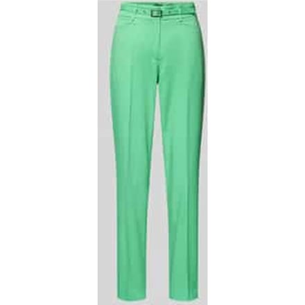 Stoffen broek in effen design met riem