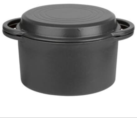 GSW Gietijzer Kookpot - Kookpan - 21 x 11,5 cm - Zwart