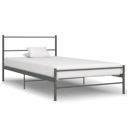 vidaXL - Bedframe - metaal - grijs - 90x200 - cm