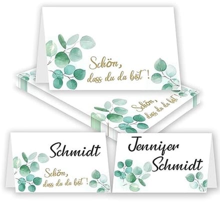 Tafelkaarten bruiloft - 50 stuks met eucalyptus design voor evenementen en feesten