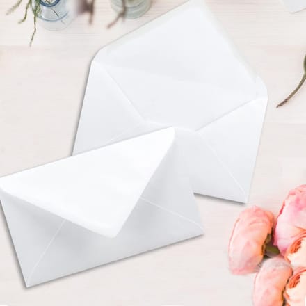 Witte DIN B6 Enveloppen 125x195mm met Natte Sluiting - 100 Stuks