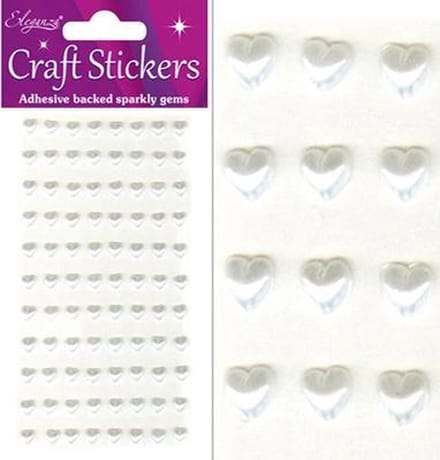 Oaktree - Stickers Parel Hartjes Wit (per vel) 6mm - Valentijnsdag versiering - Valentijnsdag cadeau - valentijnsdag