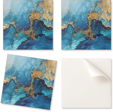 Zelfklevende vinyltegels met abstract waterpatroon, 20x20x20 cm