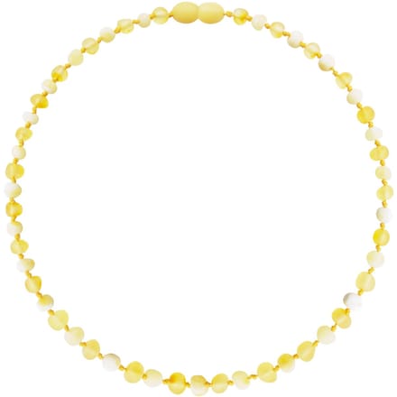 Wild Sun Barnsteen Ketting Kind - Amber Ketting - Baltische Barnsteen – 36 cm – Lemon / Milk