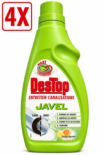 4 x Destop Afvoerreiniger Javel - 750 ml