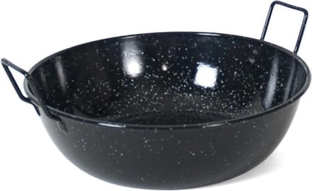 Gerimport Wokpan Honda 40 Cm Rvs/bijenwas Zwart