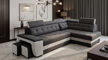 Luxe Uitschuifbare Slaapbank – Antraciet – 277x180x100 cm – Industrohome