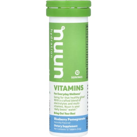 Nuun, hydratatie, vitamines, bruisdrank, bosbes granaatappel, 12 tabletten