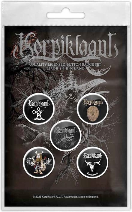 Korpiklaani - Raven Badge/button - Set van 5 - Zwart