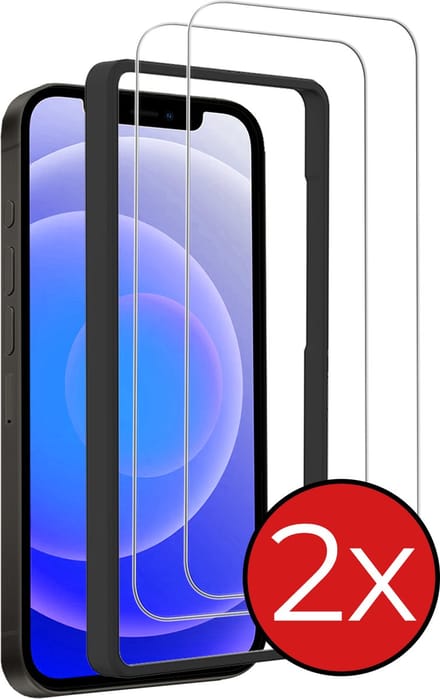 Screenprotector - 2 Stuks - Geschikt voor Apple iPhone 12 Pro Max - Met Installatie Frame - Beschermglas - Gehard Glas - Tempered Glass - Screen Protector