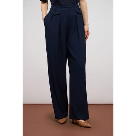 Oltre Palazzo Pants In Fluid Fabric Blue Taglia: 44 | Pantaloni da completo Outlet | Donna | Blu