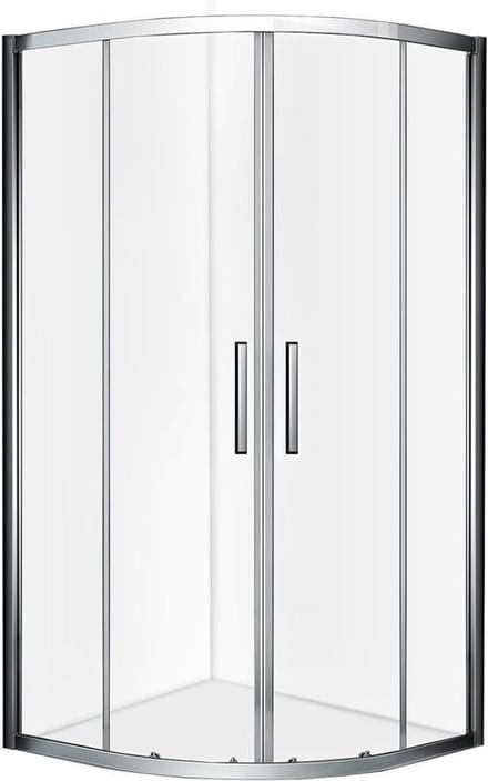 Diamond Line Milano - Douchecabine - 90x90 - Kwartrond - Chroom - Schuifdeur - Hoekinstap