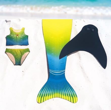 Luxe Zeemeerminstaart sun maat 12 met monovin en bikini