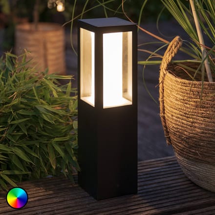 Philips Hue Impress sokkellamp - wit en gekleurd licht - zwart - laag - LowVolt - uitbreiding