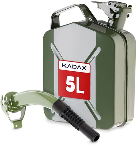 KADAX Brandstofjerrycan 5L Container Tank Waterkan Olie Metaal + Trechter