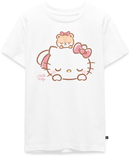 Hello Kitty Met Teddy Op Haar Rug Premium T-Shirt Tiener